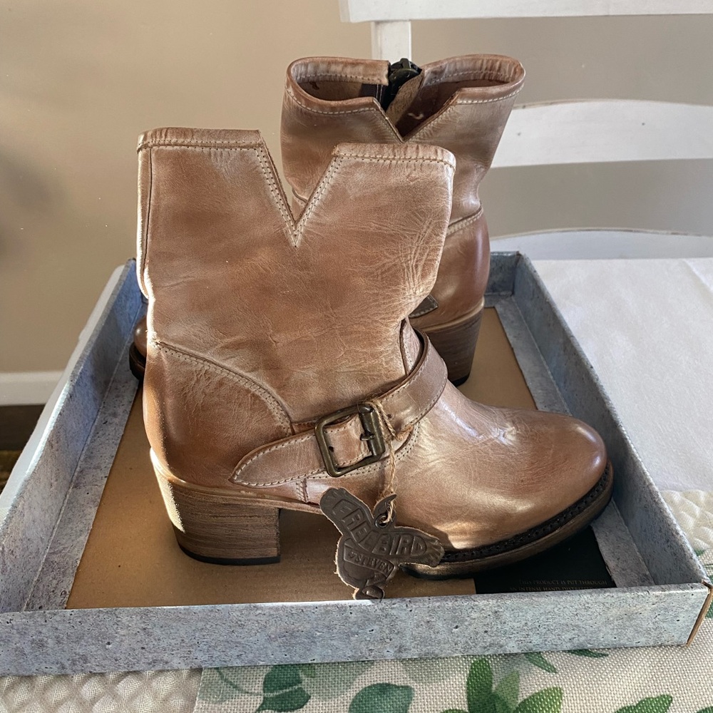 Freebird Tan Leather Ankle Boots